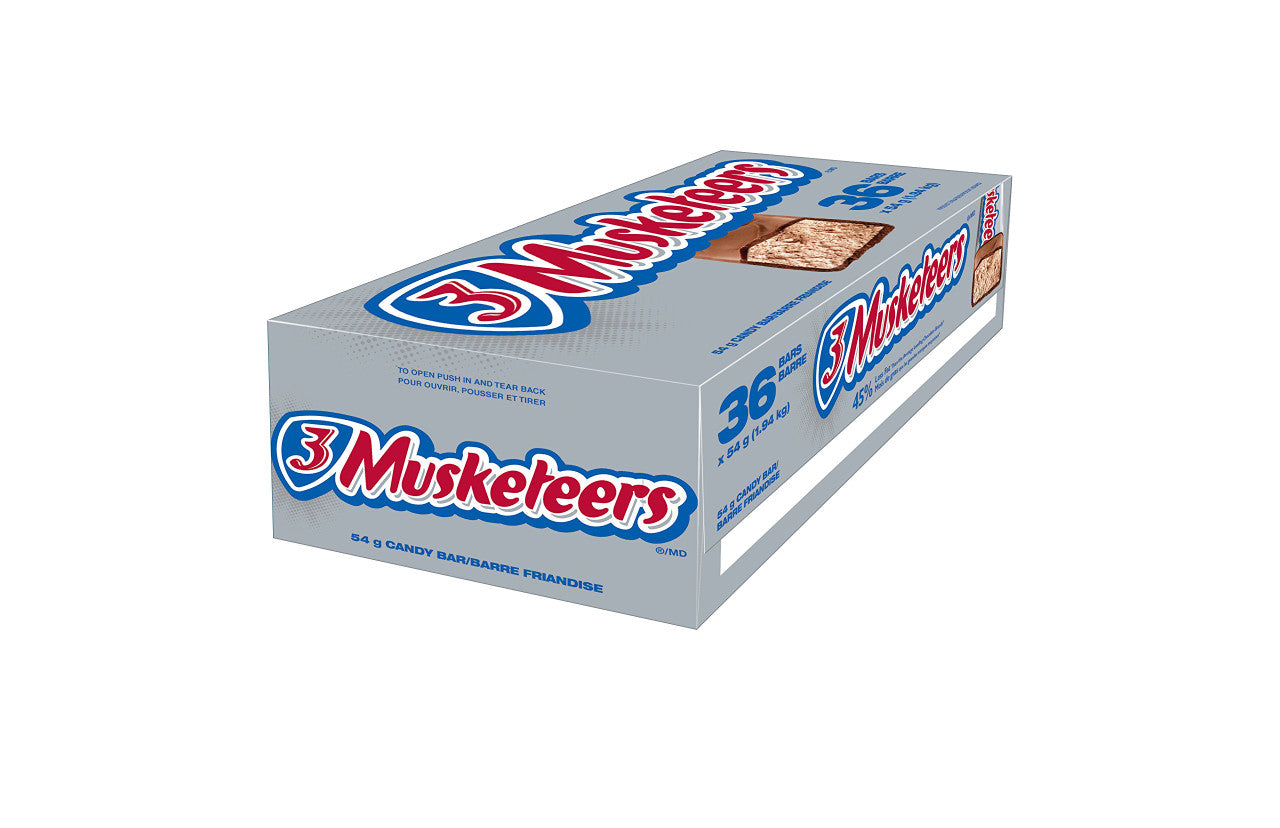 3 Musketeers Chocolate Bar 54g/1.9 oz, 36-Count {Imported from Canada}