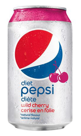 Diet Pepsi Wild Cherry Soft Drinks, 355ml/12ct, (Imported from Canada)