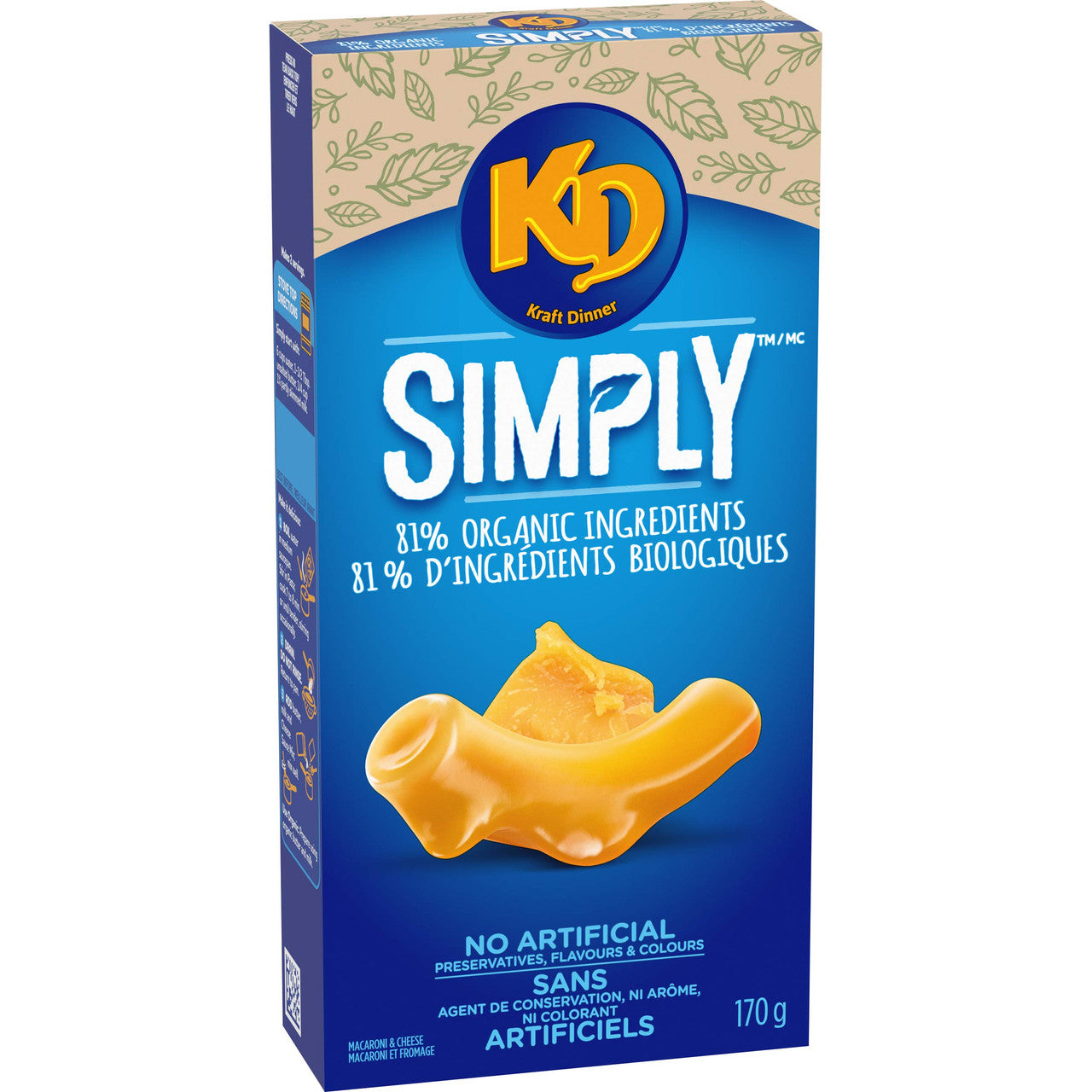 Kraft Dinner Organic Original Macaroni & Cheese, 170g/6oz., {Imported from Canada}