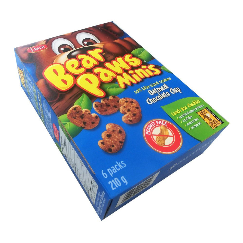 Dare Bear Paws Minis, Oatmeal Chocolate Chip Cookies - Peanut Free {Imported from Canada}