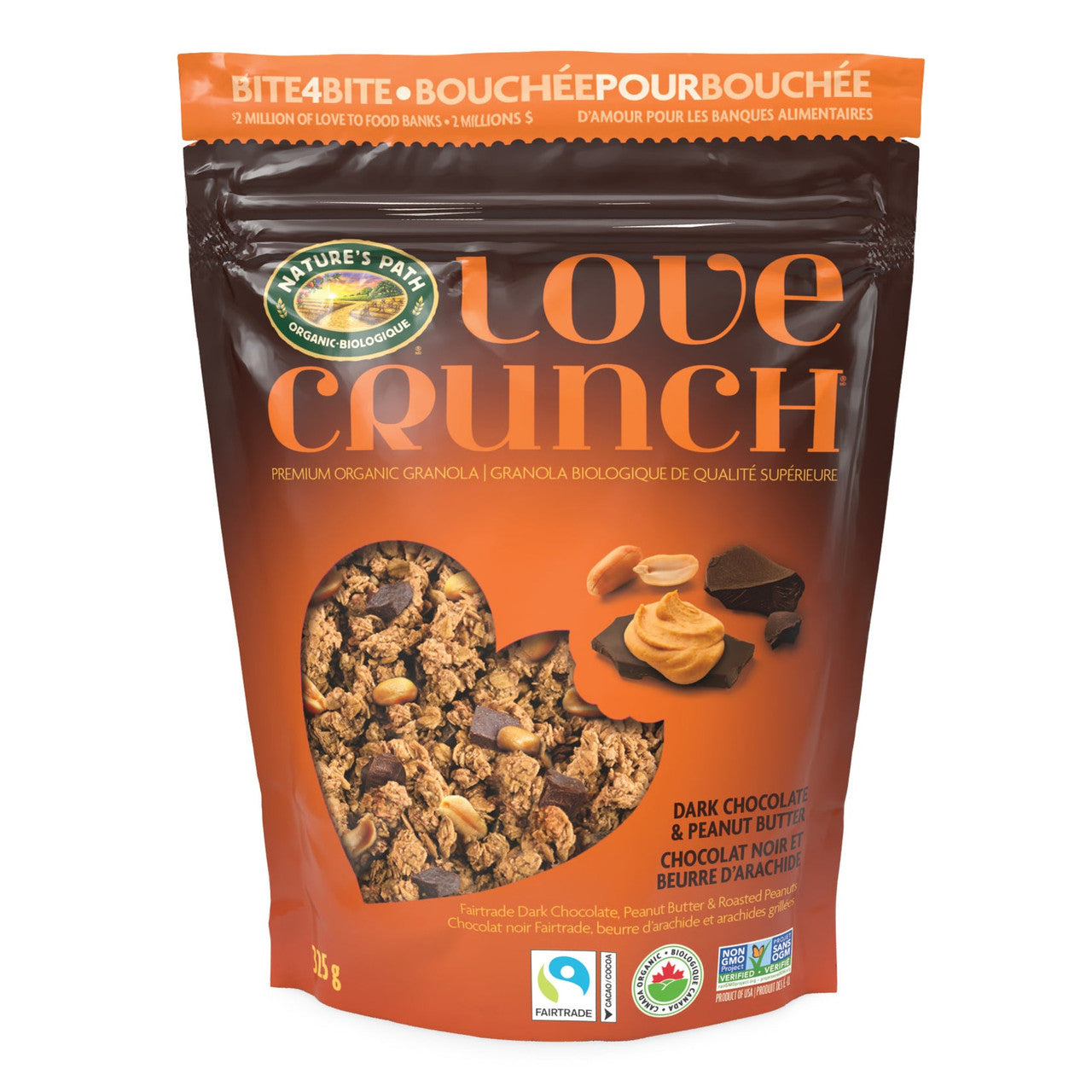Nature's Path Love Crunch Organic Dark Chocolate & Peanut Butter Granola, 325g/11 oz. Bag {Imported from Canada}