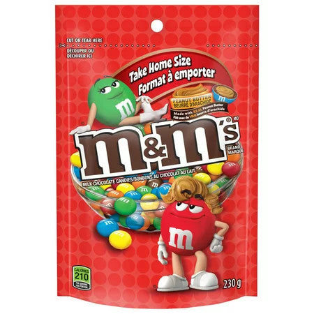 M&Ms Peanut Butter, Chocolate Candy, (230g / 8.1oz), {Imported from Canada}
