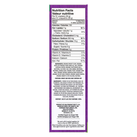 Annie's Homegrown Organic Cheddar Bunnies Baked Snack Crackers, 213g/7.5oz.,{Imported from Canada}