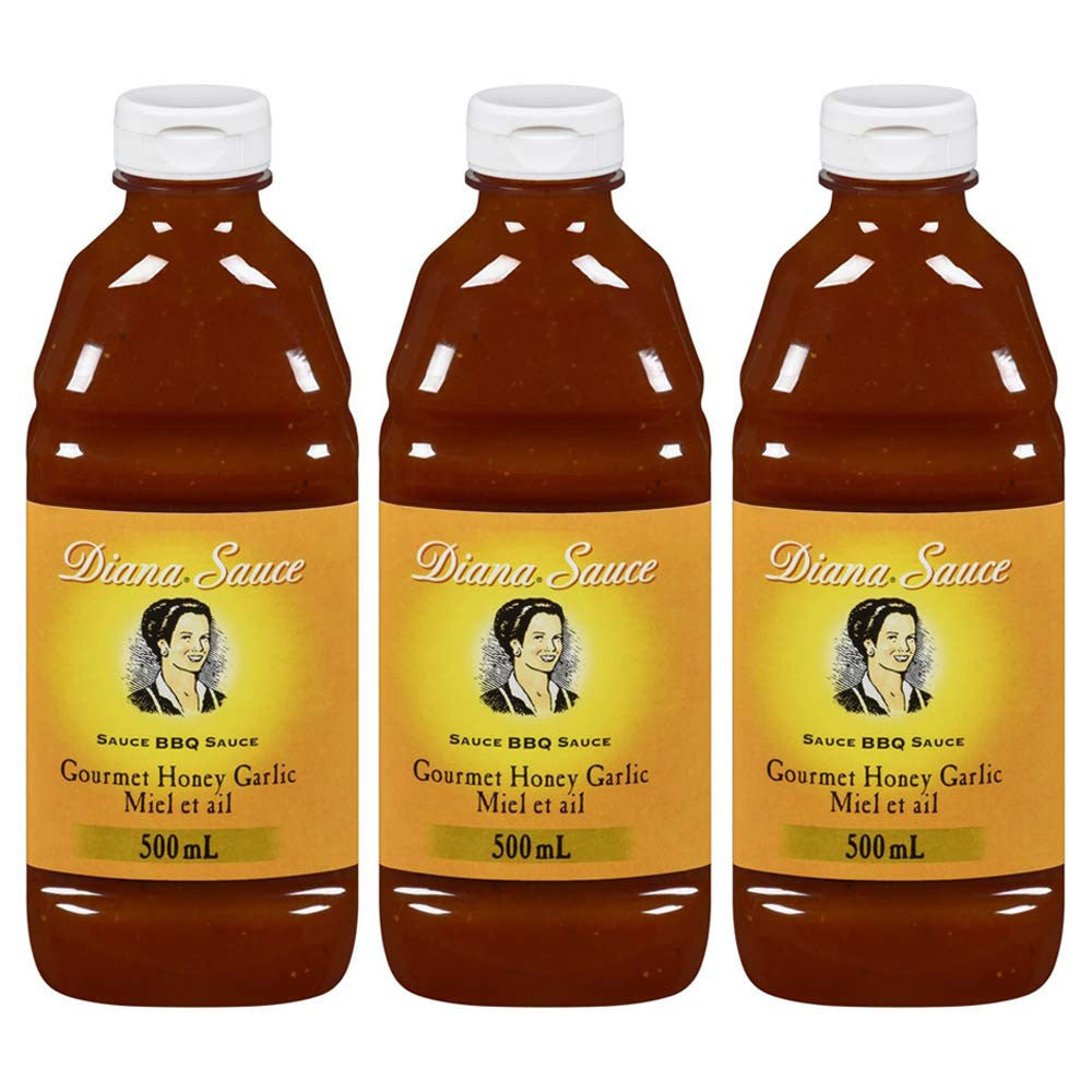 Diana Honey Garlic Barbeque Sauce 500ml, 3-Pack {Imported from Canada}
