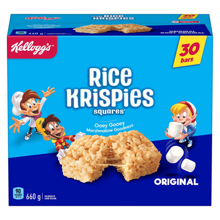 Kellogg's Rice Krispies Square Bars 660g/23.3 oz., Jumbo Pack-Original, 30ct (2 Pack) {Imported from Canada}
