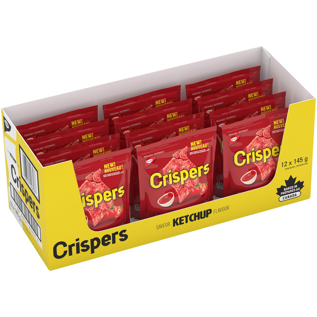 Christie Crispers Ketchup Crackers, 145g/5.1 Ounce, Bag, (12 Pack) {Imported from Canada}