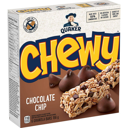 Quaker Chewy Chocolate Chip, 6 Bar Pack (Pack of 12) {Imported from Canada}