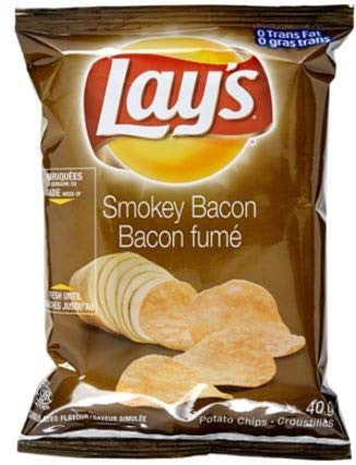 Box of LAY'S Potato Chips Smokey Bacon (40ct x 40g/1.4oz) (Imported from Canada)