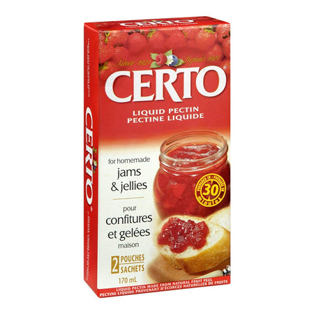 CERTO Pectin Liquid, 170ml/5.7oz., 24pk., {Imported from Canada}