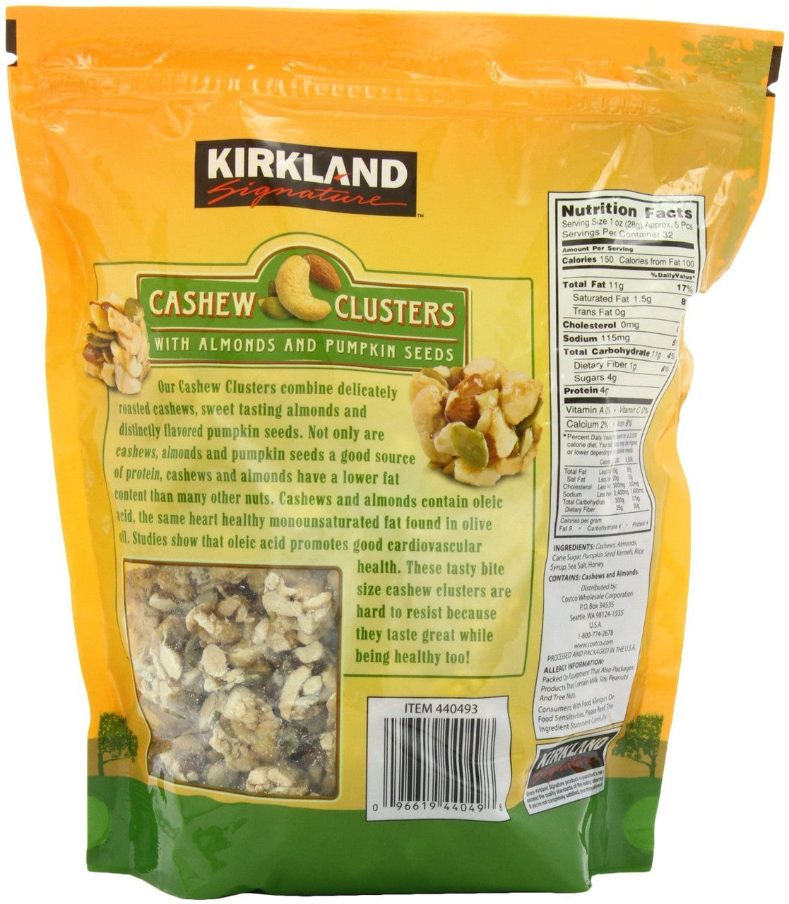 Kirkland Signature Cashew Clusters - 907g/32 oz., {Imported from Canada}