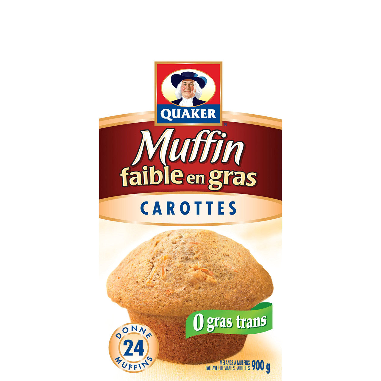Quaker Muffin Mix Low Fat Carrot, 12ct, 900g/31.7 oz.,  {Imported from Canada}