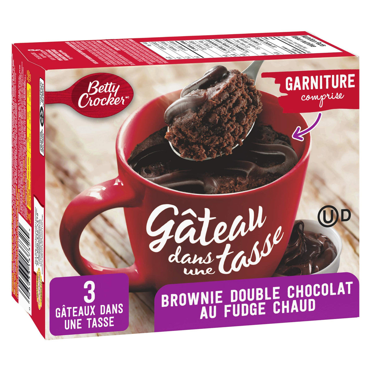 Betty Crocker Mug Cake Hot Fudge Double Chocolate Brownie With Fudge Topping, 294g/10.4 oz., {Imported from Canada}