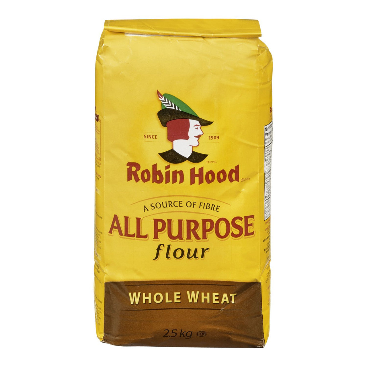 Robin Hood Whole Wheat All Purpose Flour 2.5kg/5.51lbs, (Imported from Canada)