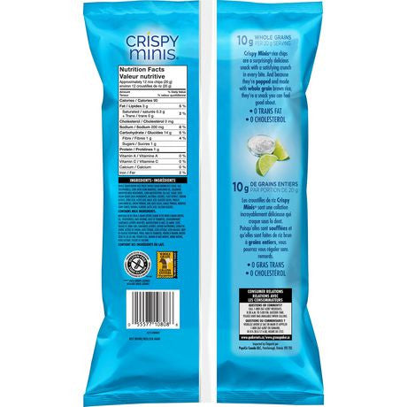 Quaker Crispy Minis Rice Chips Sea Salt & Lime 100g/3.5 oz., {Canadian}