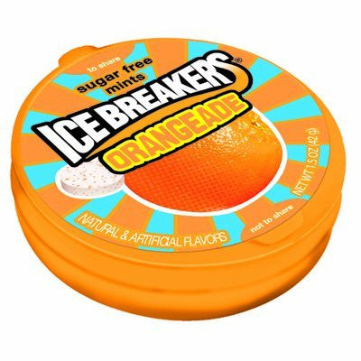 Ice Breakers Orangeade Sugar Free Mints 1.5 Oz Tins (Pack of 12)