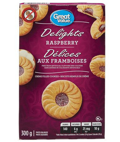 Great Value Raspberry Delights Cookies, 300g/10.6oz., {Imported from Canada}