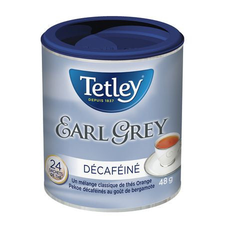 Tetley Decaffeinated Earl Grey Tea 24ct, 48g/1.7oz (Imported from Canada)