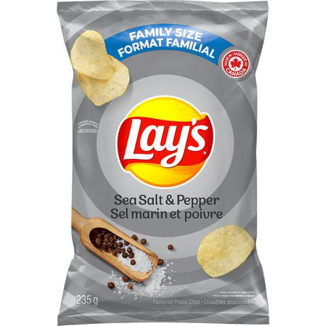 Lay's Sea Salt & Pepper Potato Chips, 235g/8.3 oz., {Imported from Canada}