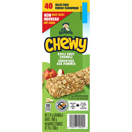 Quaker Chewy Apple Fruit Crumble, 960g/33.9 oz., (40 Count) {Imported from Canada}