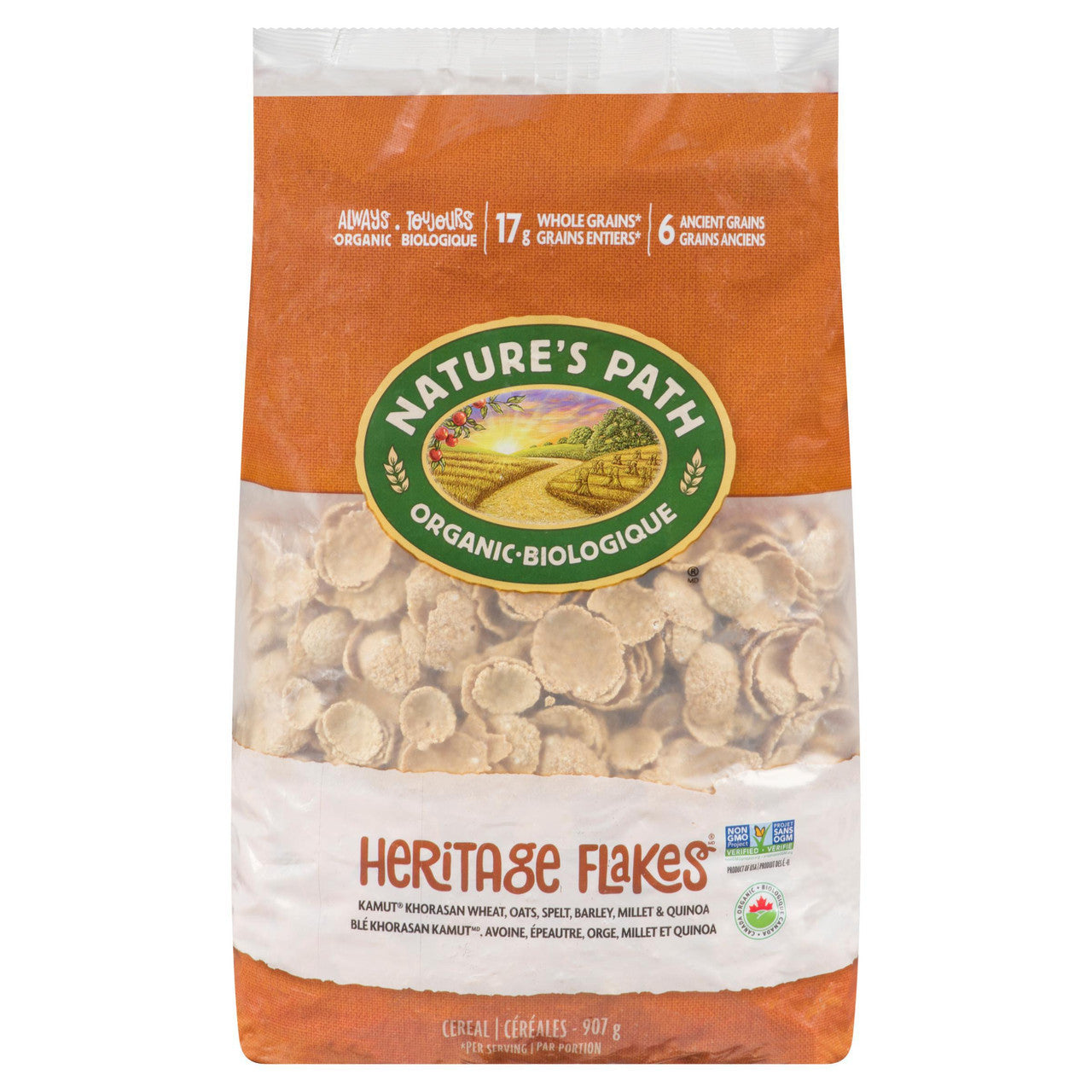 Nature's Path Organic Heritage Flakes Cereal, 907g/2 lbs. Bag {Imported from Canada}