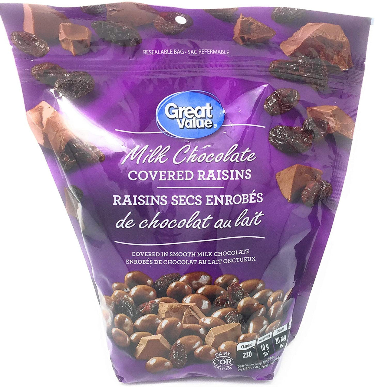 Great Value Milk Chocolate Covered Raisins, 908g/32 oz., {Imported from Canada}