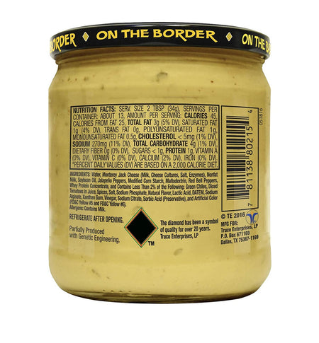 On The Border Salsa Con Queso, 439g/15.5 oz., {Imported from Canada}