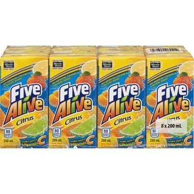 Five Alive Citrus Juice Box (8-Pk) 200ml/6.8 fl. oz., {Imported from Canada}