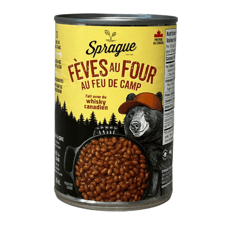 Sprague Vegan Campfire Baked Beans, Ready to Eat, 398ml/13.5 oz., Can, back of can.