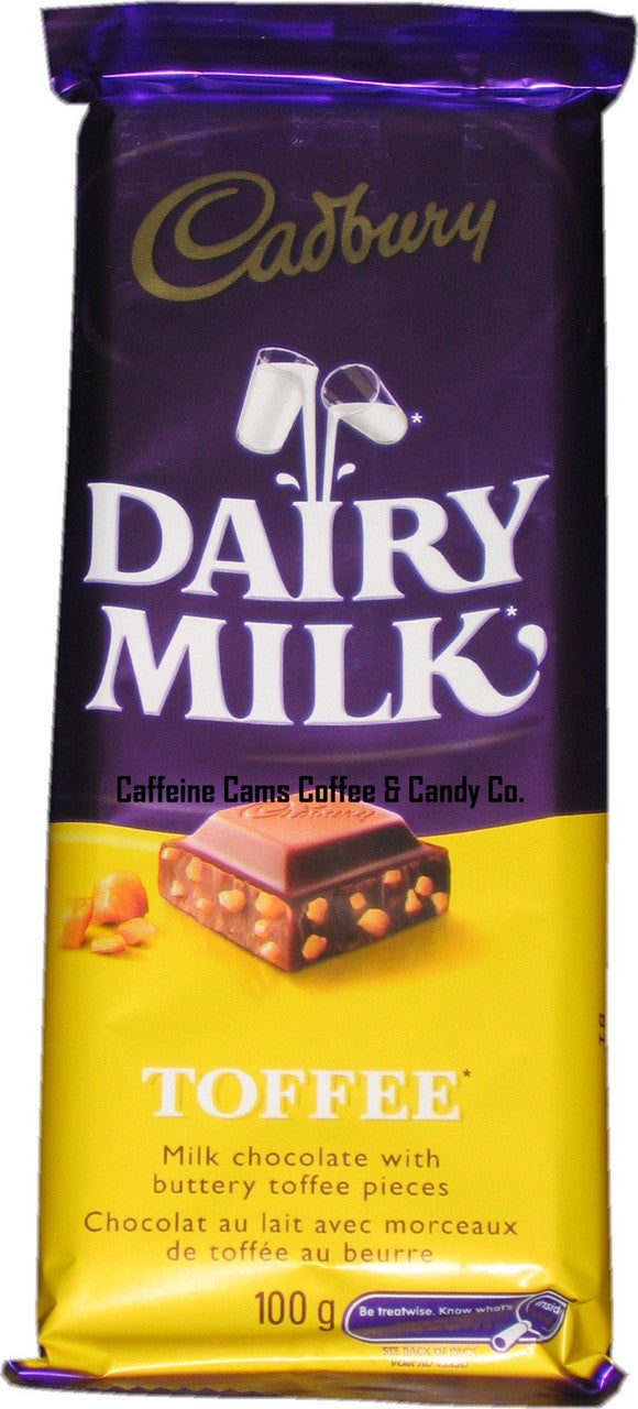 Cadbury Dairy Milk Chocolate Bar, Toffee, 100g/3.5oz {Imported from Canada}