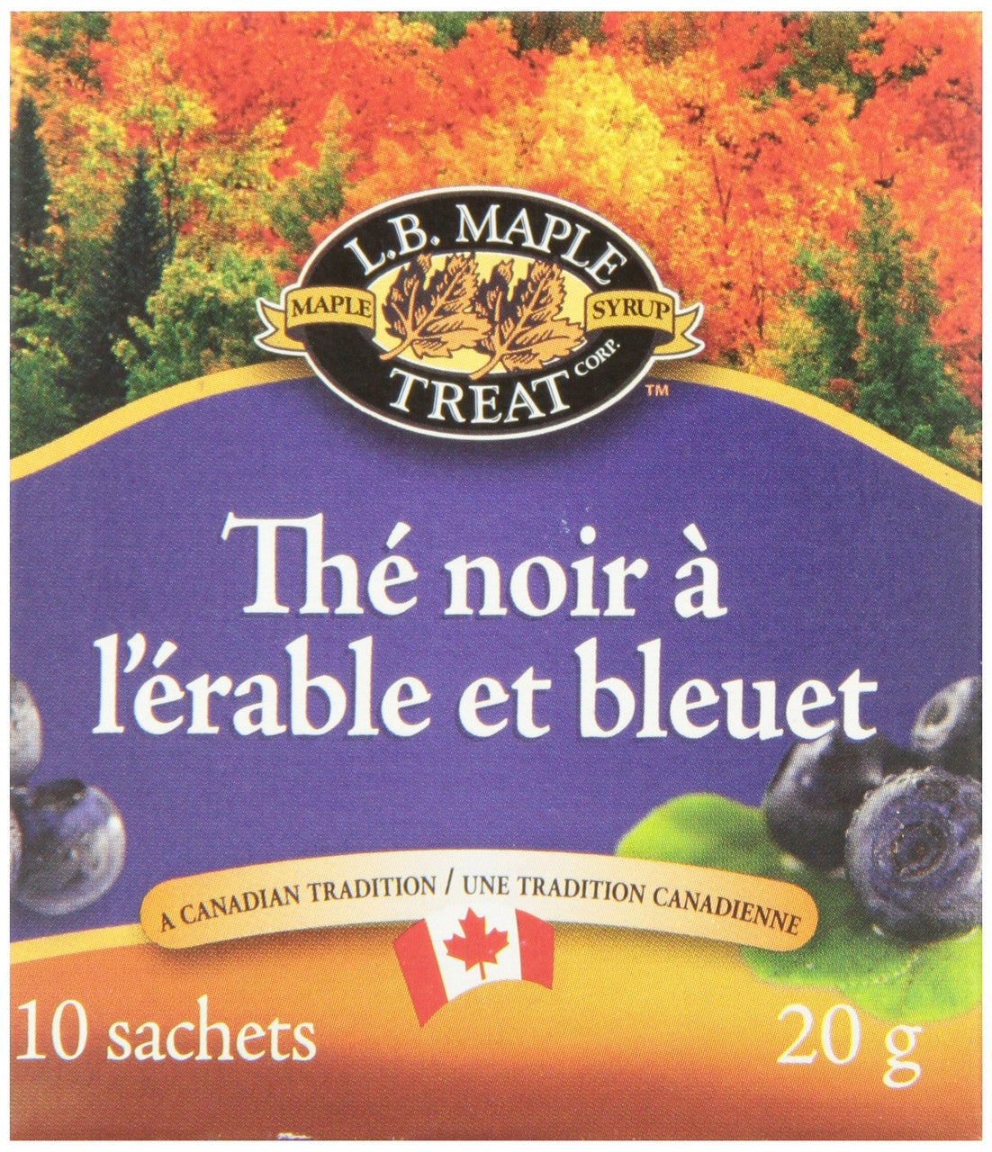 L.B. MAPLE TREAT, Maple Blueberry Herbal Tea,  20g, {Imported from Canada}