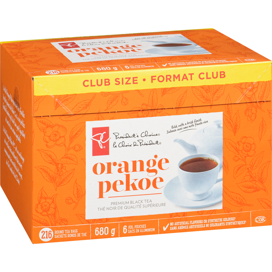 Presidents Choice Orange Pekoe Tea Club Pack 216ct {Imported from Canada}