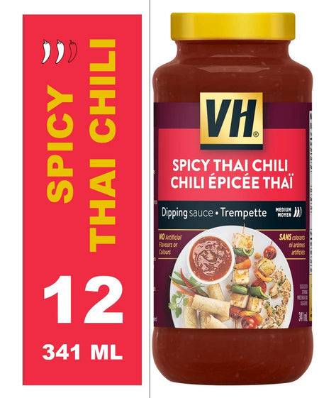 VH Spicy Thai Chili Dipping Sauce (12 Count), 341ml/11.5oz, Jars, {Imported from Canada}