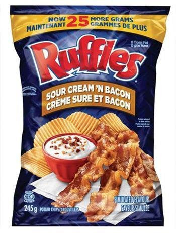 Lays Ruffles Sour Cream & Bacon Potato Chips 245g {Imported from Canada}