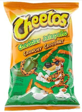 Box of Cheetos Crunchy Snacks Cheddar Jalapeno (40ct x 54g/1.9oz) (Imported  from Canada)