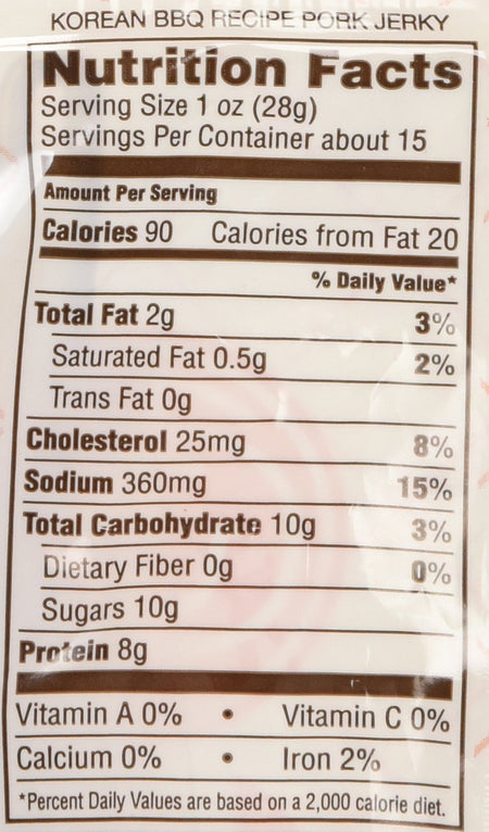 Golden Island Korean All Natural Barbecue Pork Jerky, 410g/14.5oz, {Imported from Canada}