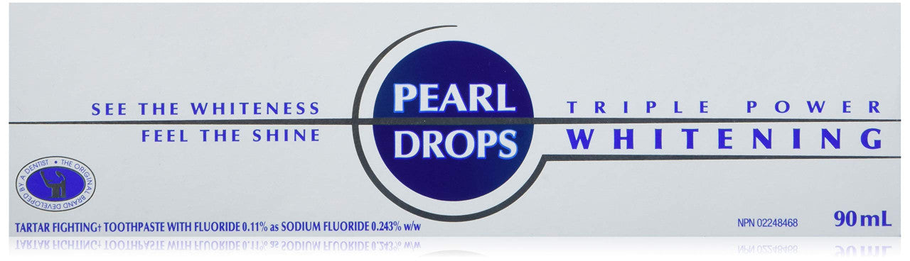 Pearl Drops Triple Power Whitening Toothpaste, 3.04 Fl Oz / 90ml (Imported from Canada)
