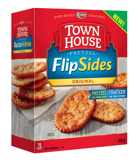 Keebler Town House Flipsides Original Crackers, 260g/9.2 oz., {Imported from Canada}
