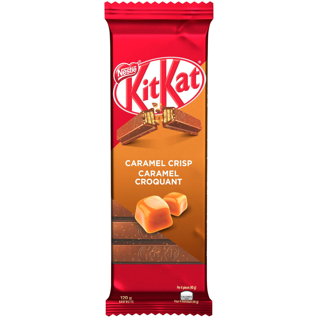 NESTLE Kitkat Caramel Crisp Wafer Bar, 120g/4.2 oz., {Imported from Canada}