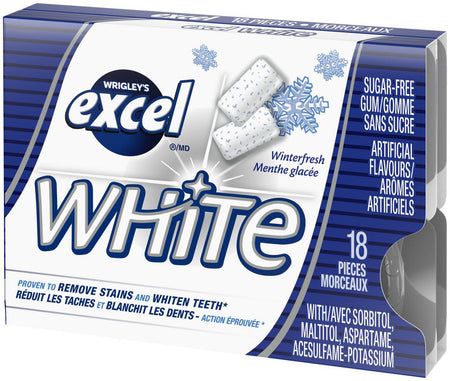 Excel White Sugar Free Gum Winterfresh, 18 pieces, 3-pack {Imported from Canada}