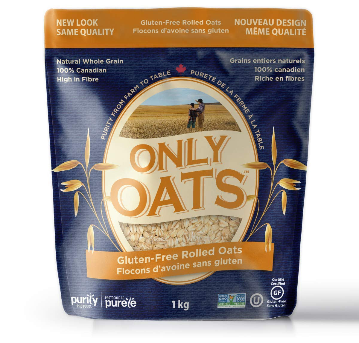 Only Oats Pure Whole Grain Rolled Oats, 1Kg/35.27oz {Imported from Canada}