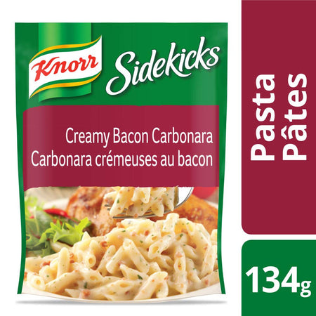 Knorr Sidekicks Creamy Bacon Carbonara Pasta 134g/4.72 Ounces 8ct {Imported from Canada}