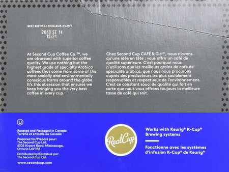 Second Cup Paradiso Dark Roast Coffee, 24-Count {Imported from Canada}