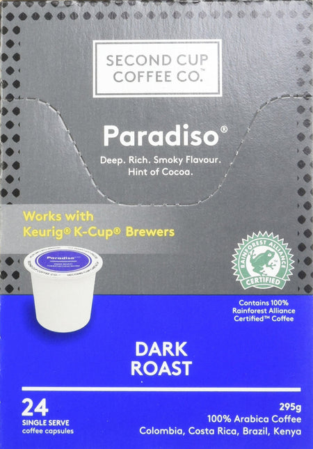 Second Cup Paradiso Dark Roast Coffee, 24-Count {Imported from Canada}