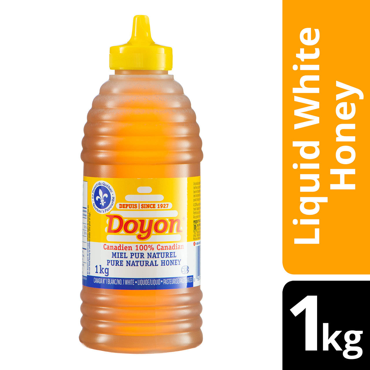 Doyon Honey Liquid White Squeeze Beehive,1kg/2.2 lbs.{Imported from Canada}