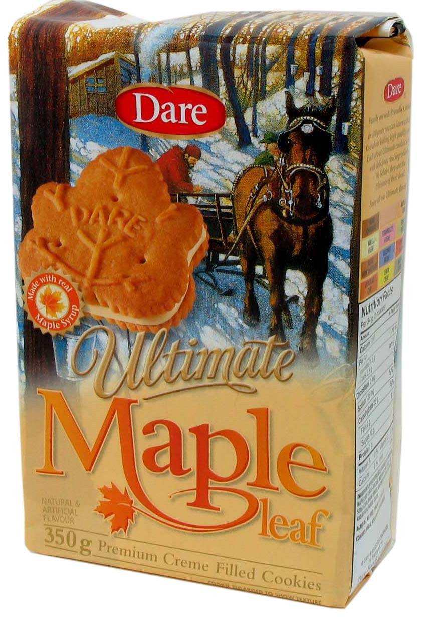 Dare Maple Leaf Creme Sandwich Cookies, 350g/12.3oz- 12pk {Canadian}