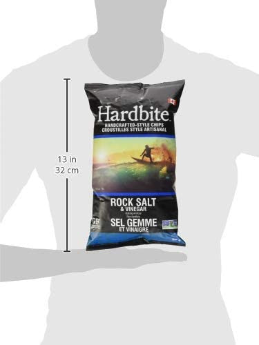 Hardbite Rock Salt and Vinegar All Natural Potato Chips, 150g/5.3oz., {Imported from Canada}