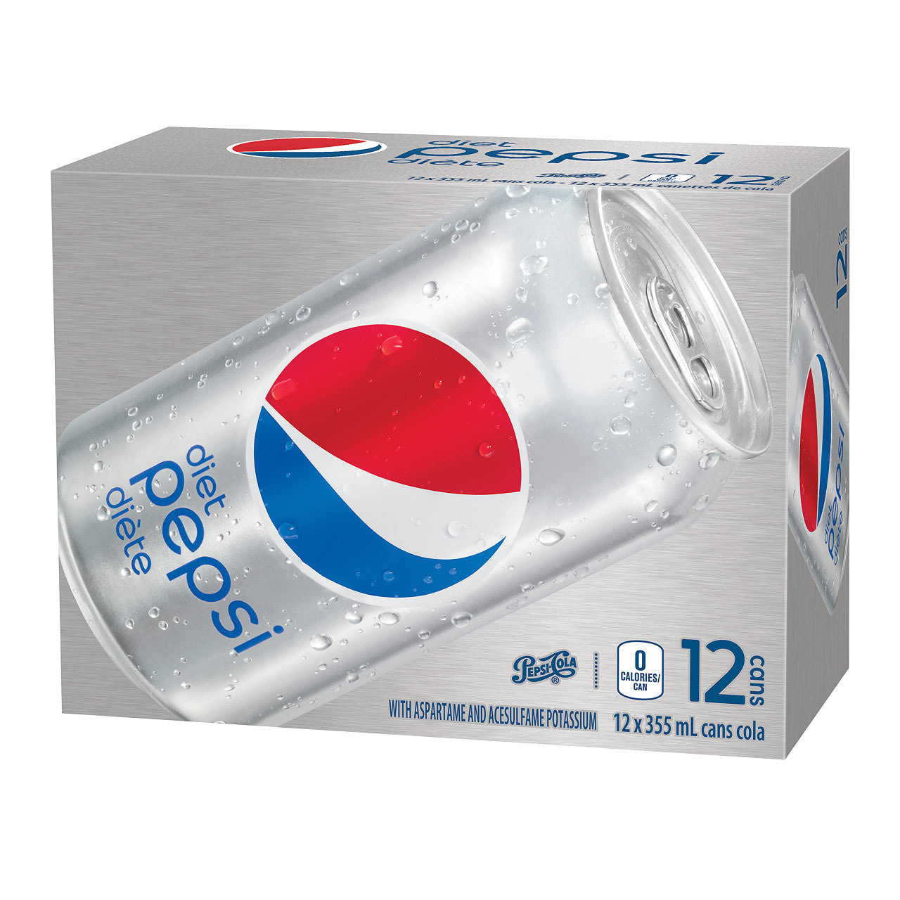 Diet Pepsi Soft Drink Pop Cans, 355mL/12oz., 12 Pack, {Imported from Canada}
