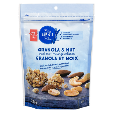 PC Blue Menu Granola & Nut Snack Mix, 250g/8.8oz., Bag, {Imported from Canada}