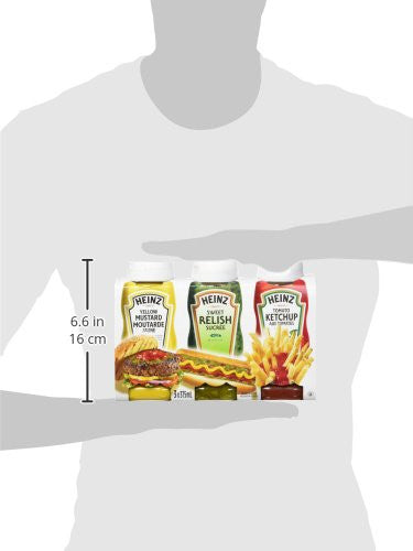 HEINZ Ketchup Picnic Pack, 3 Count, 1125ml - {Imported from Canada}