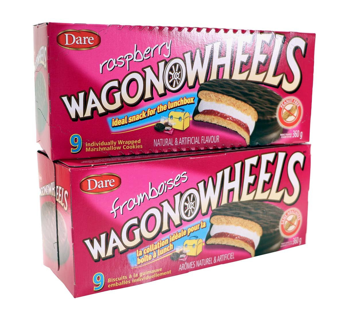 Dare Raspberry Wagon Wheels Cookies 9ct, (2-pack){Imported from Canada}